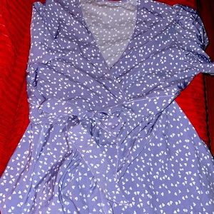 Purple dress with white hearts